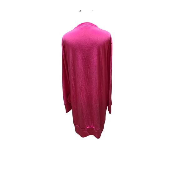 Zenana Longline Pink Cardigan Button-Down Pockets Soft Stretch Knit Sweater XL - Picture 4 of 4